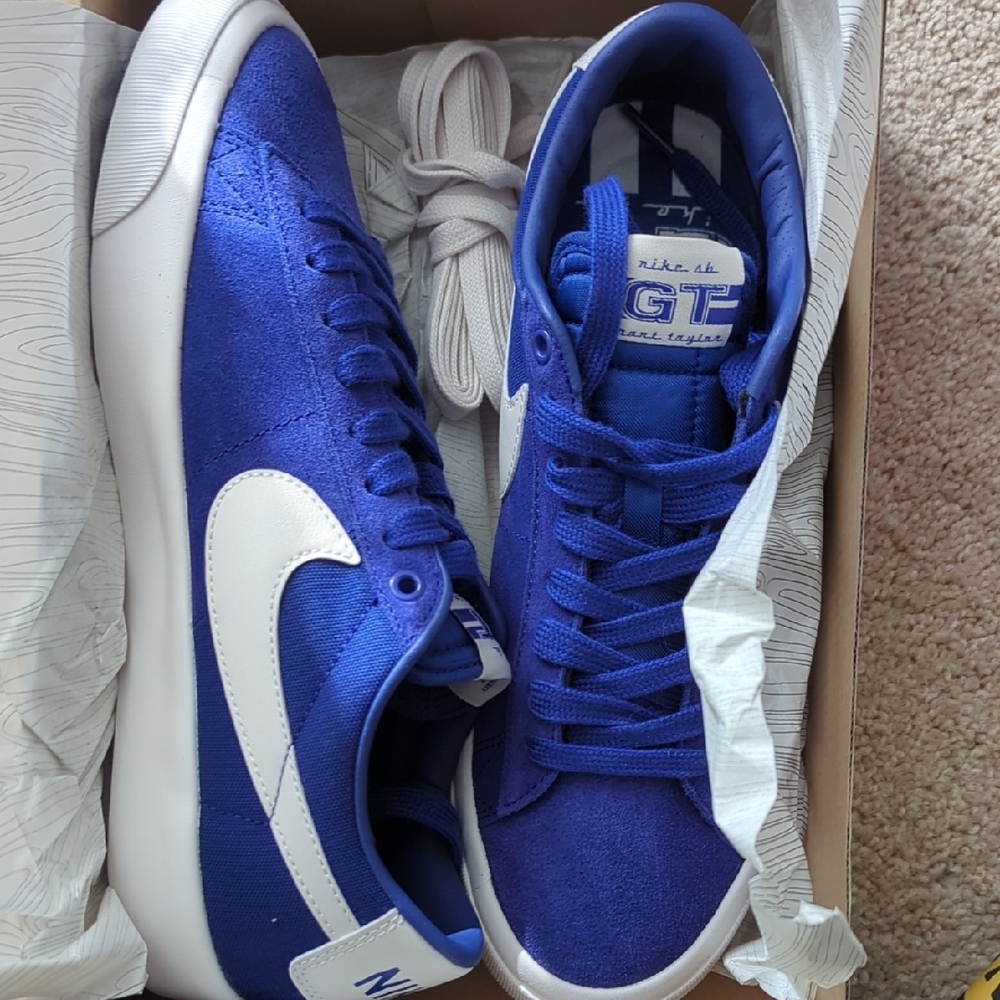 Nike Blue and White Men's Sneakers